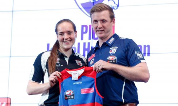 AFL 2017 Media - NAB AFLW Draft Isabel Huntington was taken with pick No.1 - AFLW,Western Bulldogs